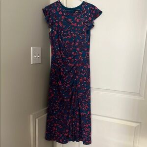 Floral Blue and Red Women's Dress